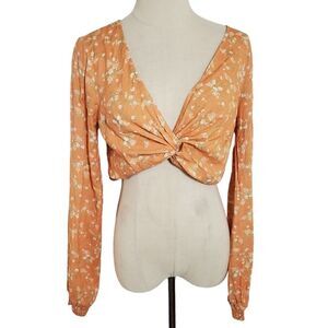 Urban Outfitters Orange & White Crop Top NWT